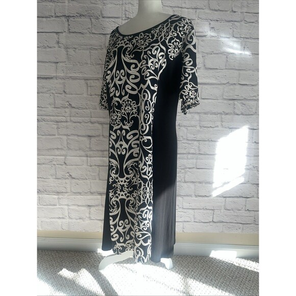 Sami & Jo Women’s NWT Contemporary Black & Creme Plus Midi Sized Dress 2X - Picture 6 of 8